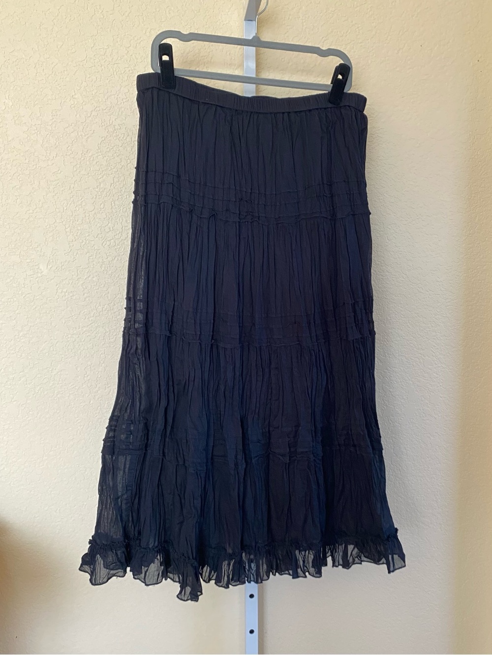 Chico's Black Tiered Maxi Skirt Size Large